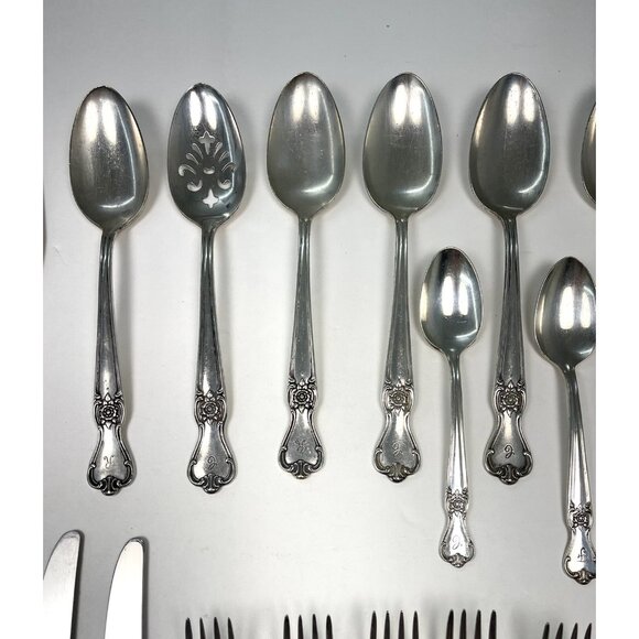 28pc Lot Old Company International Silver Silverplate SIGNATURE VariousMonograms - Picture 3 of 12